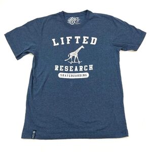 LRG LIFTED RESEARCH GROUP MENS UNISEX BLUE SKATEBOARDING GIRAFFE  T-SHIRT SIZE M